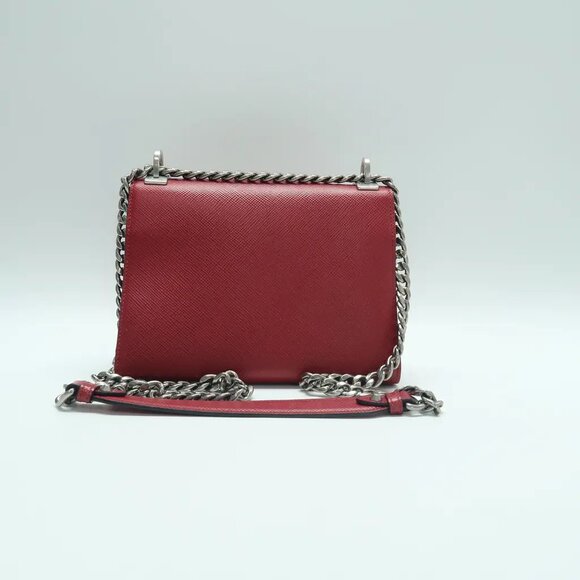 PRADA Monochrome Red Leather Shoulder Bag 891-032625 - Picture 2 of 12